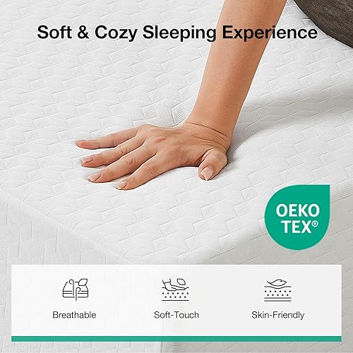 Miniatura 6 de Novilla Colchón tamaño matrimonial de espuma viscoelástica de 12 pulgadas con espuma cómoda para aliviar la presión y dormir fresco y fresco, funda