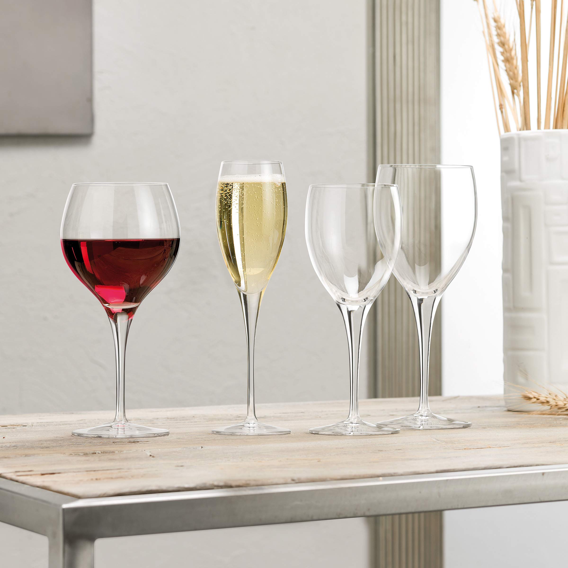 Luigi Bormioli Set mit 4 Riesling Michelangelo Masterpiece Gold transparente Weißweingläser
