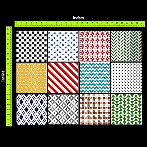 Miniatura 2 de CrafTreat Plantillas geométricas reutilizables de 12 piezas para pintar (6 x 6), plantillas de bricolaje para pared y muebles