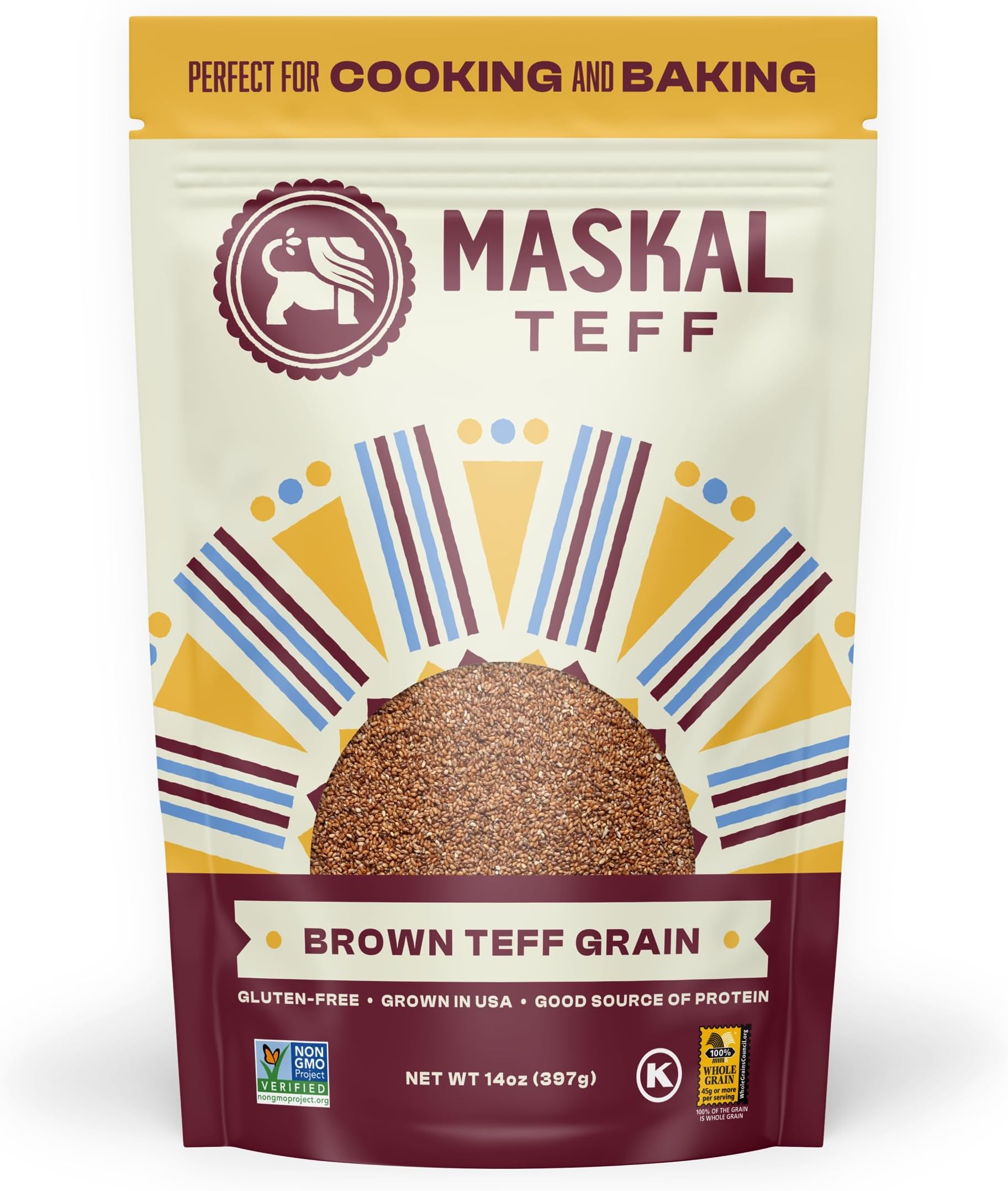 Maskal Teff Brown Teff Grain, 14 Ounce