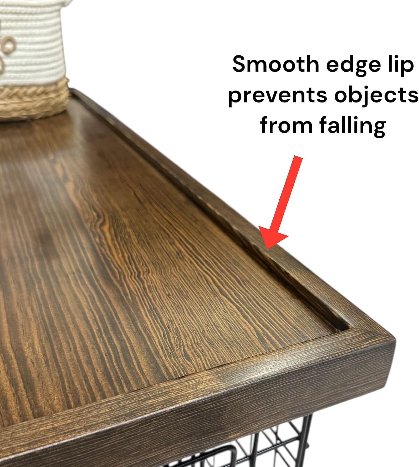 Handmade Hard Wood Kennel Topper with Safety Lip, Espresso Stain (18 X 24)