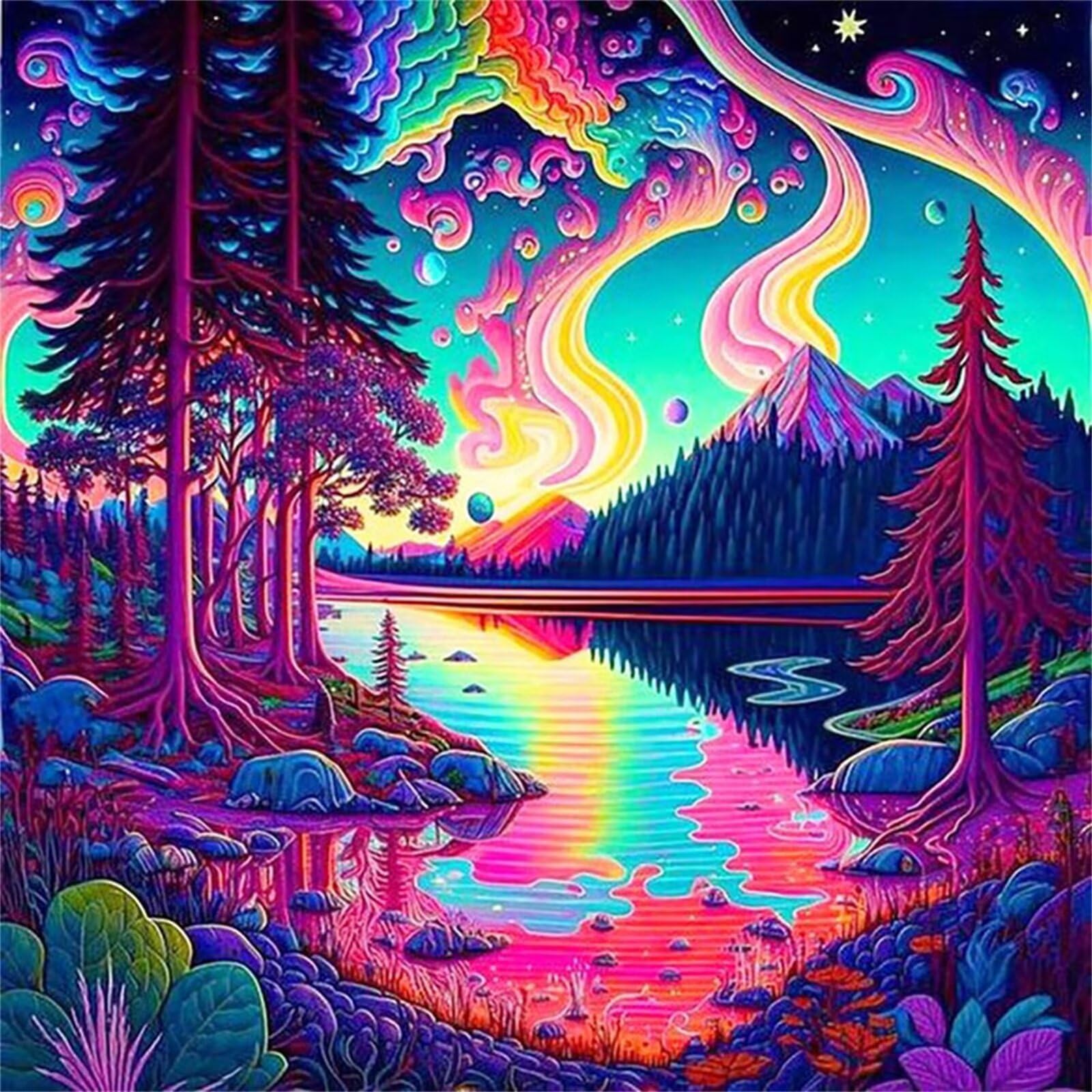 Układanki dla dorosłych 1000 sztuk, 65 x 65 cm puzzle dla dorosłych edukacyjna gra wyzwanie zabawka 1000 elementów dla dorosłych puzzle do dekoracji domu (kolorowe krajobrazy)