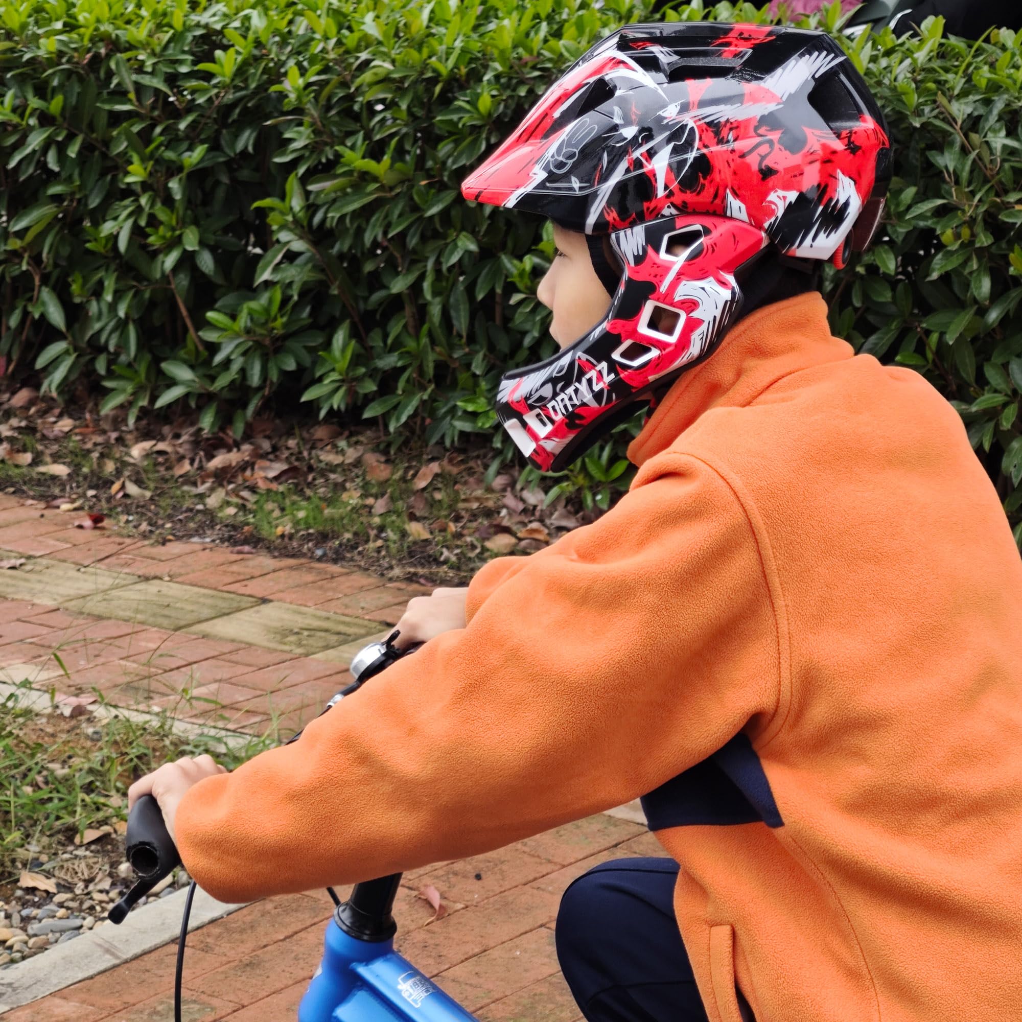 Casco Bici Bambino Integrale Caschetti per Bambini Caschi Integrali MTB Ragazzi Ragazza Caschetto Bici con Protezione Mento Staccabile per Skateboarding Roller Skating