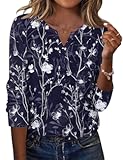 Long Sleeve Shirts for Women Casual V Neck Fall Tops Dressy Summer Work Blouses Clothes