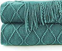 Vista 158 de inhand Knitted Throw Blankets for Couch and Bed, Soft Cozy Knit Blanket with Tassel, Black Lightweight Decorative Blankets and Throws, Farmhouse