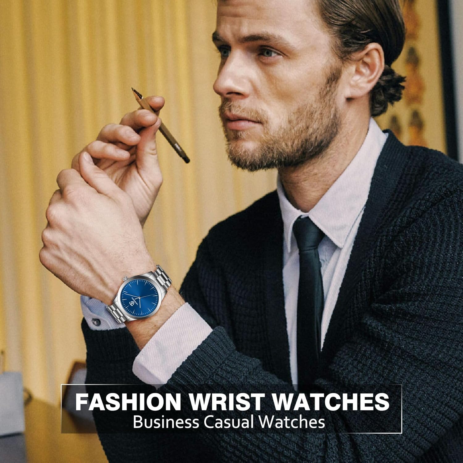 Mens Watch, Minimalist Fashion Watches for Men Waterproof Quartz Watch – Business Dress Men's Stainless Steel Watch - Best Gift for Men - Image 3