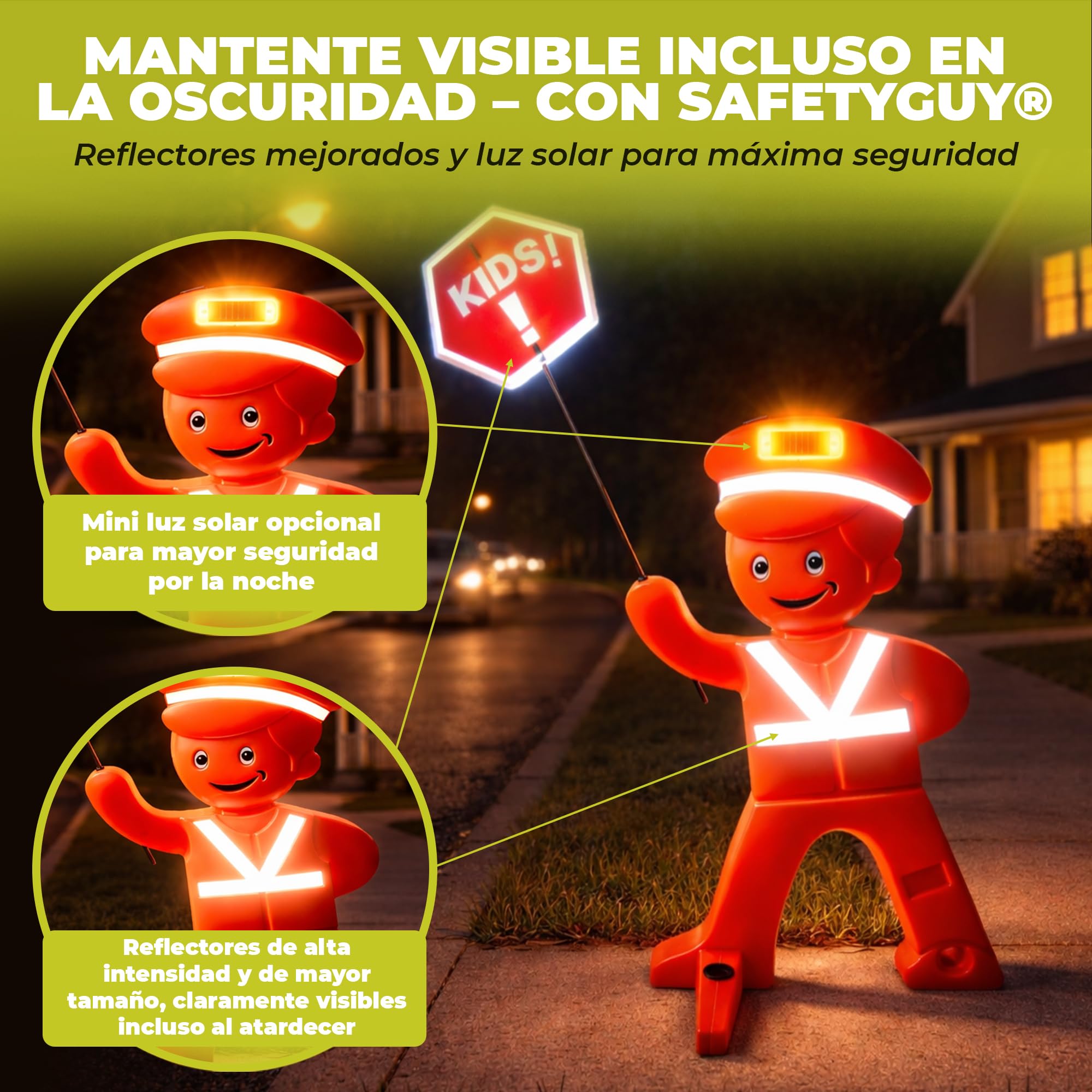 Señal Niños Jugando – Señal Vial Infantil Reflectante para Calle | Base rellenable agua o arena • Alta visibilidad para zonas residenciales
