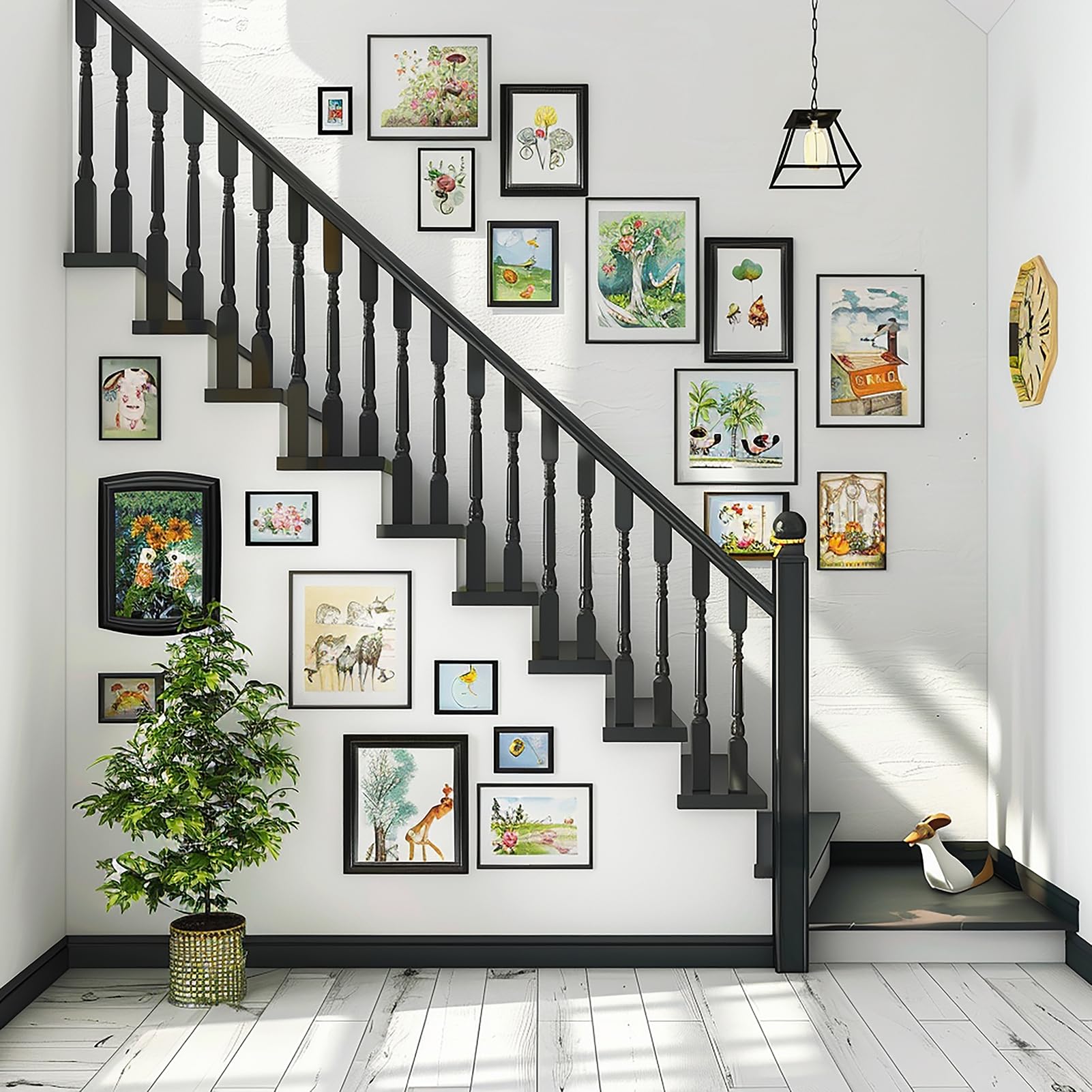 Nastro Adesivo per Appendere Quadri senza Forare 24 Coppie (48 Strisce) – Forte Aderenza, Rimuovibile senza Residui, senza Chiodi, per Cornici, Arte Murale e Decorazioni, per Superfici