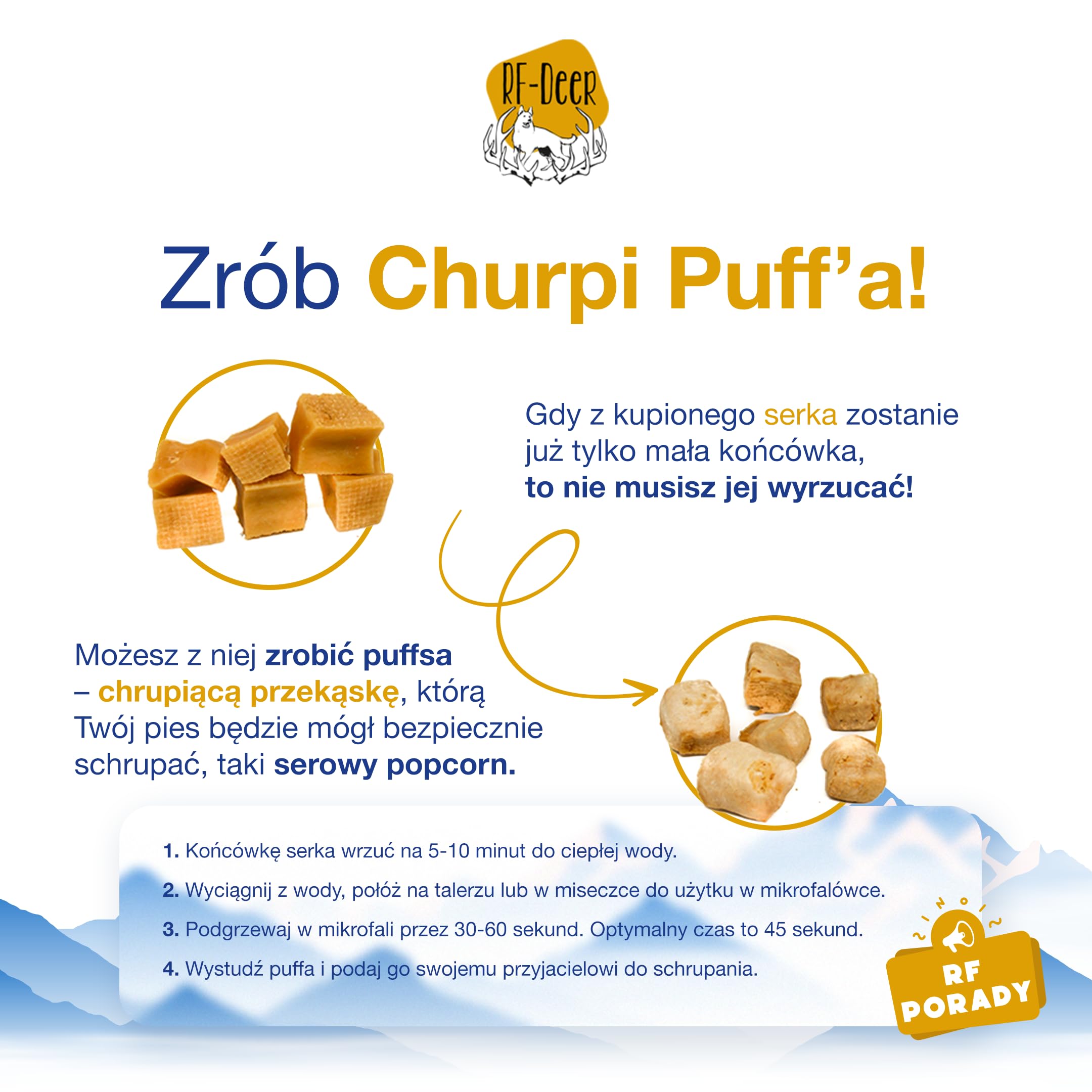 RF-Deer | Gryzak dla psa | Ser himalajski | Z mleka krów himalajskich | 100% naturalny skład | Bez GMO | Bez laktozy | Bez glutenu | Bez dodatku cukru | Wysoka zawartość białka | Rozmiar M | 3 szt