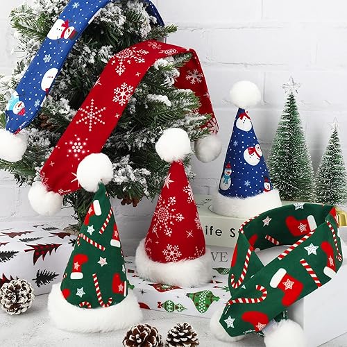 Miniatura 6 de AnyDesign Gorro de Navidad para perro de Papá Noel con bufanda, lindo kit de accesorios de disfraz de Navidad para mascotas, bufanda calentador de