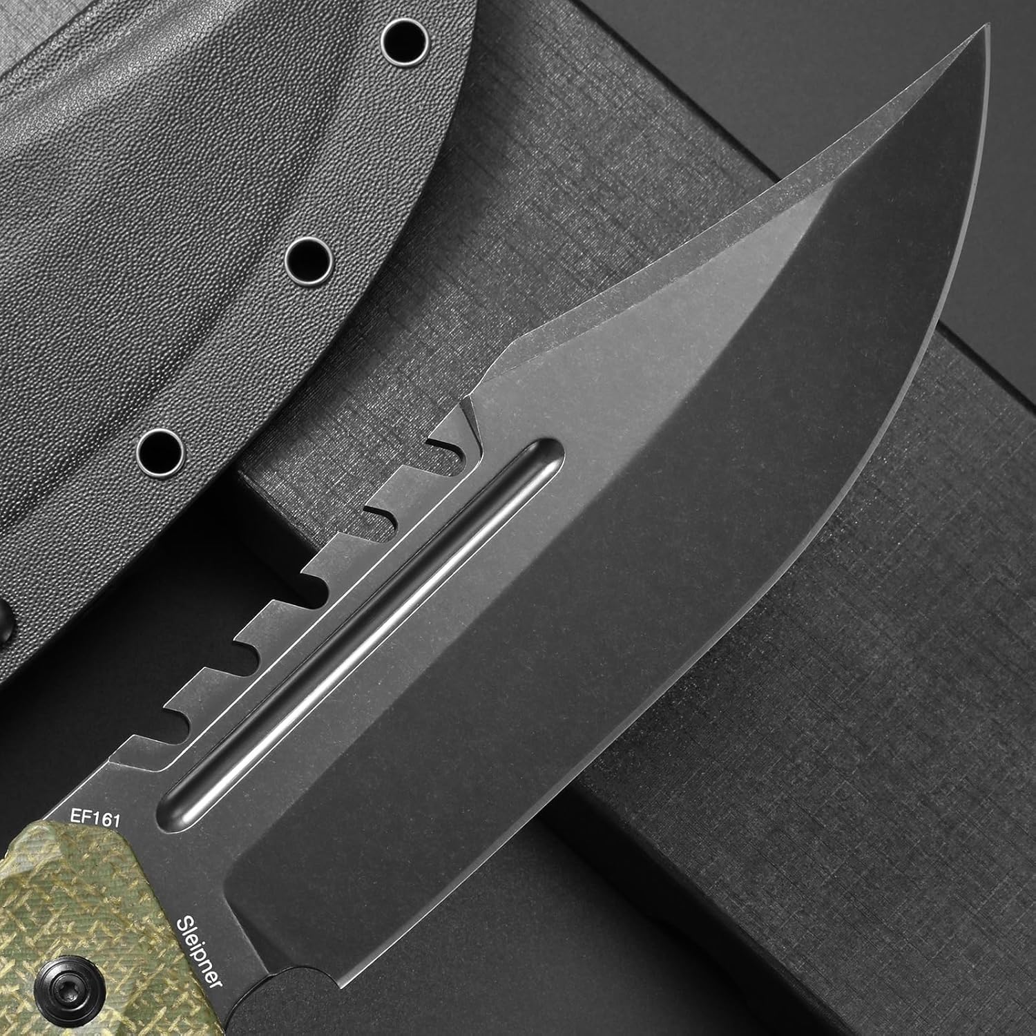 Eafengrow EF161 Fixed Blade Knife Sleipner Steel Blade Micarta Handle Full Tang EDC Tool Fix Knifes for Camping Hunting Bushcraft