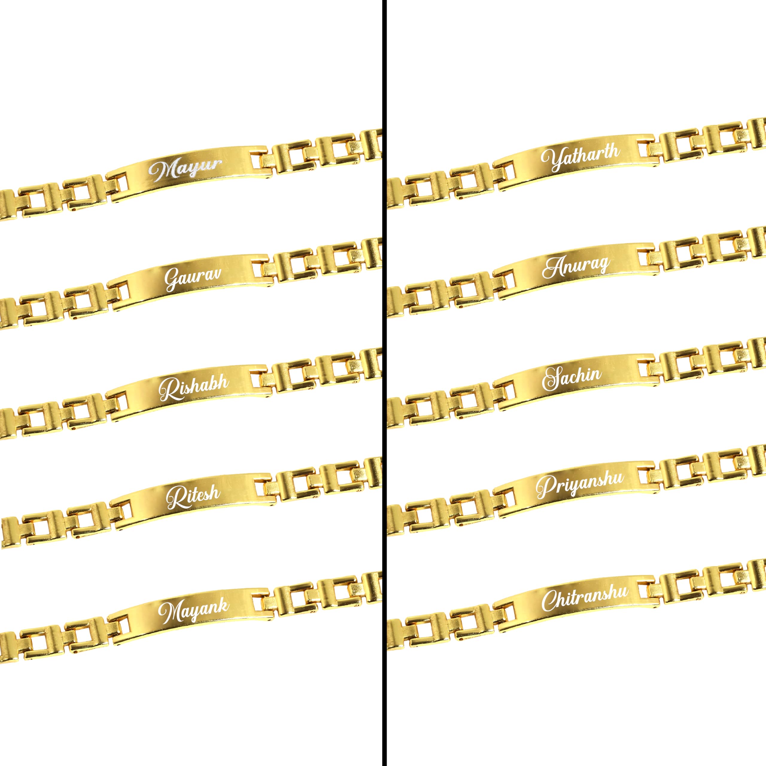 Innovative Gifts Personalised Bracelet Rakhi for Brother | Stylish Trendy & Long Lasting Customized Rakhi For Bhai Golden (Pack of 10) (B0D9S8W2ZS) Amazon Price History, Amazon Price Tracker