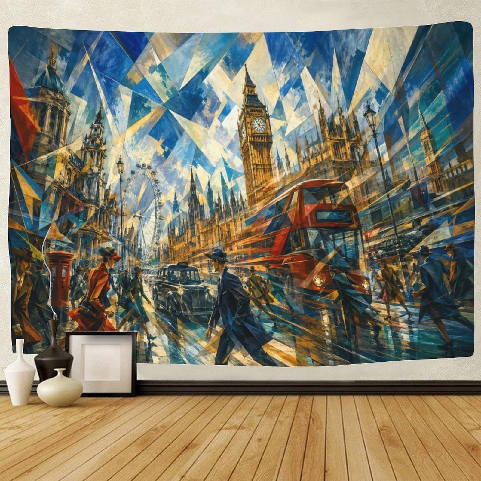 ASDFGHJKLZA Big Ben Future Art Tapestry for Bedroom 3D Print Wall Hanging Decor Tapestries Poster Home Decoration Bedroom Dorm 70cmx100cm