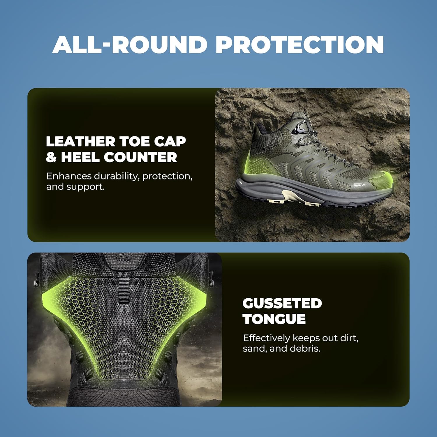 NORTIV 8 Men's Waterproof PRO Hiking Boots Lightweight Outdoor Trekking Camping Climbing Shoes for All Day Comfort Armadillo FieldLite - Image 8