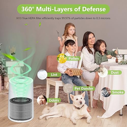 Miniatura 7 de AC2224A - Filtro de repuesto compatible con purificador de aire Tienda Basics AC2224A, sistema de filtración 3 en 1, filtro HEPA verdadero H13 con