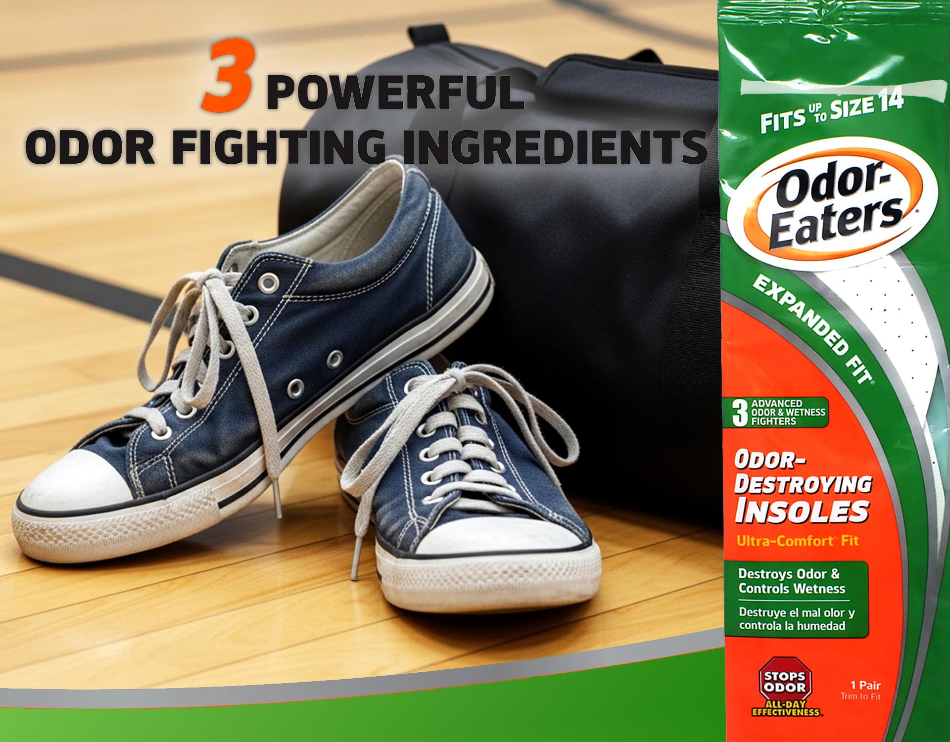 Odor-Eaters Ultra Comfort, Odour-Destroying, Deodorising comfort insoles, for everyday wear — view 3