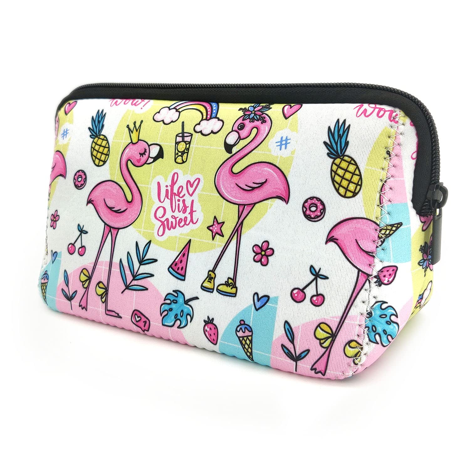 Cosmetic Bag Waterproof Neoprene Zipper Pouch Travel Portable Toiletry Makeup Bags Organizer Case for Women and Girls