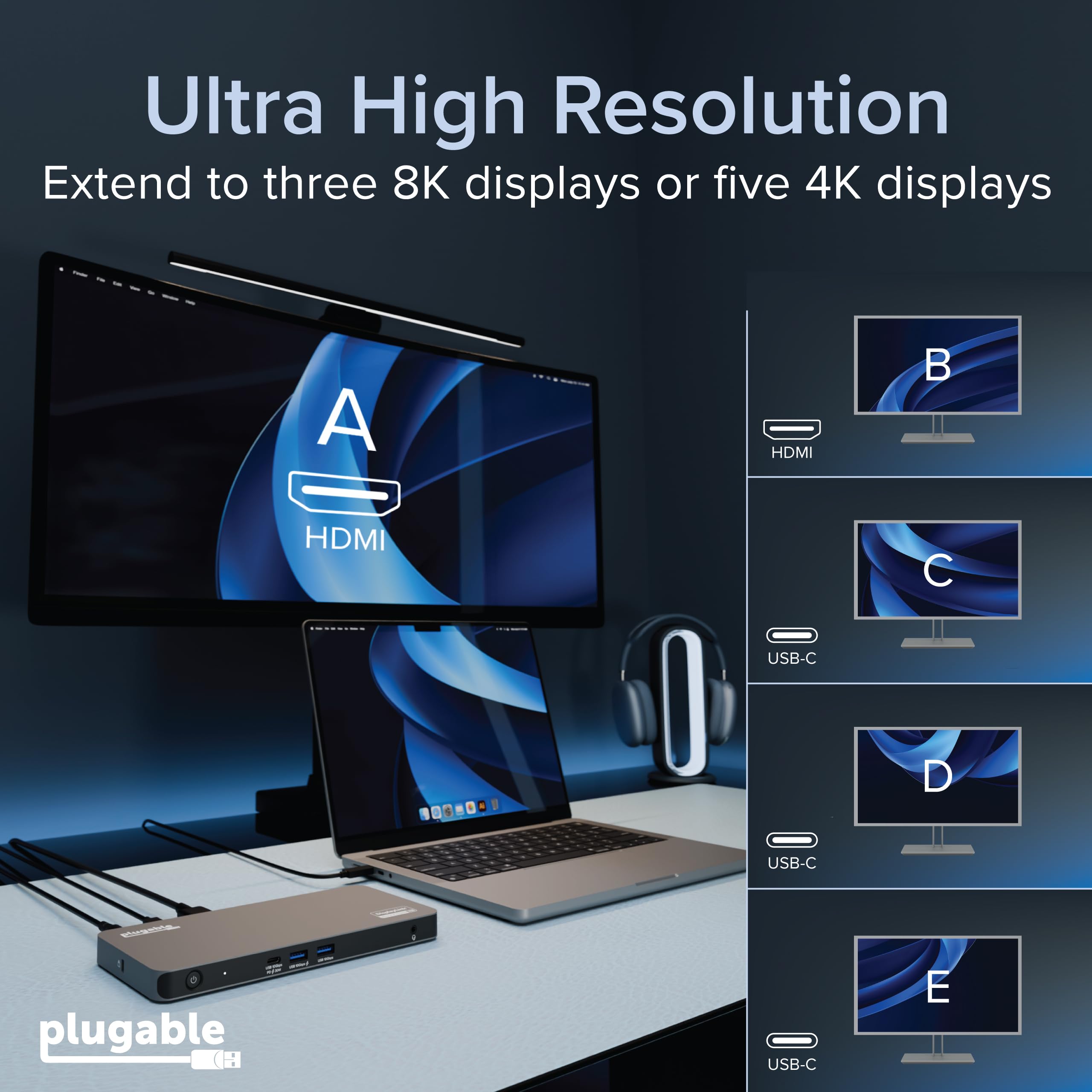 Amazon.co.jp: プラグ可能なUSB Cドッキングステーション5モニター