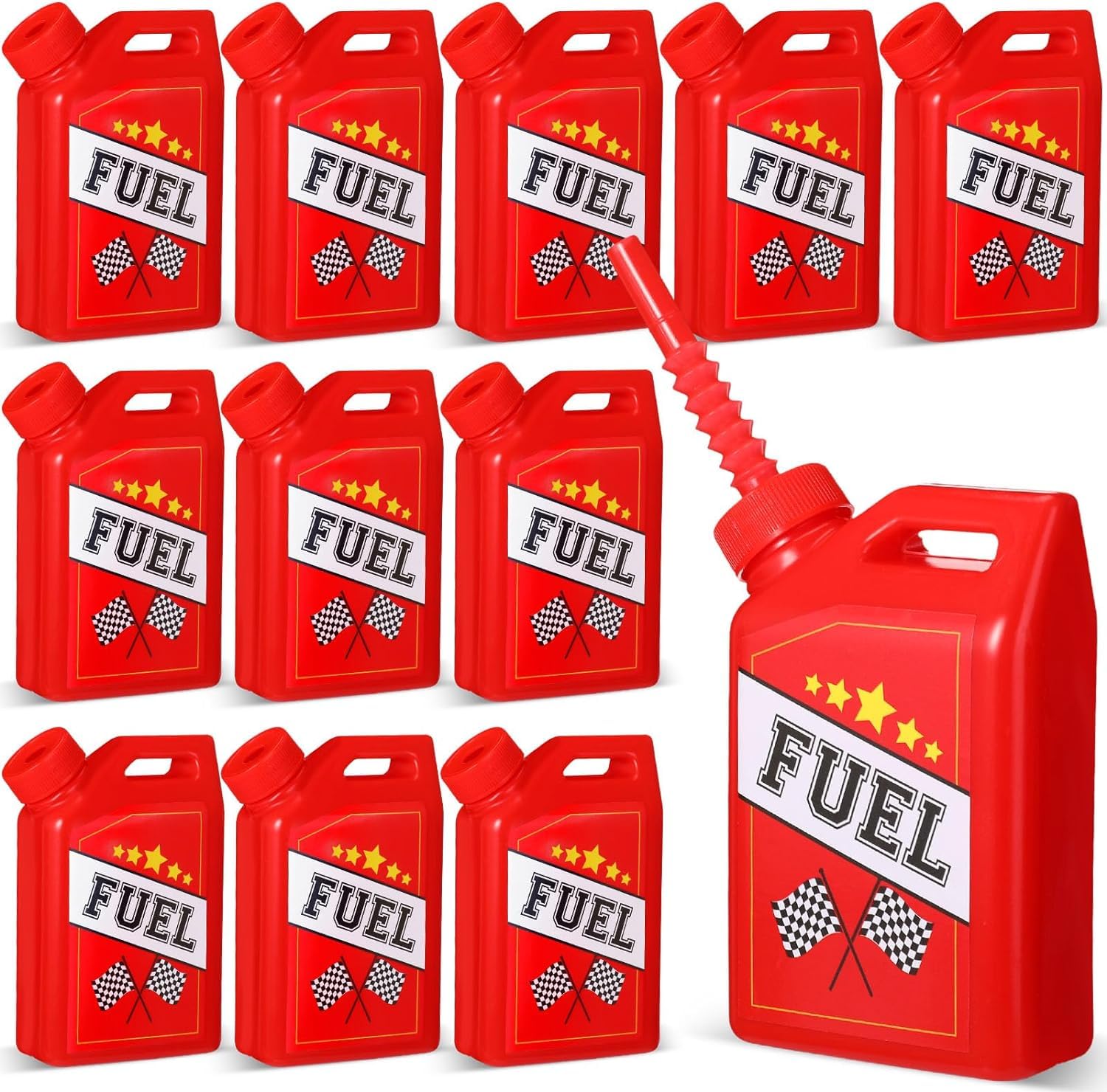 ALINK Lot de 12 tasses de voiture de course, réutilisables, avec paille, motif voiture de course, accessoires de fête d'anniversaire, décorations de fête pour garçons et enfants, 310 ml