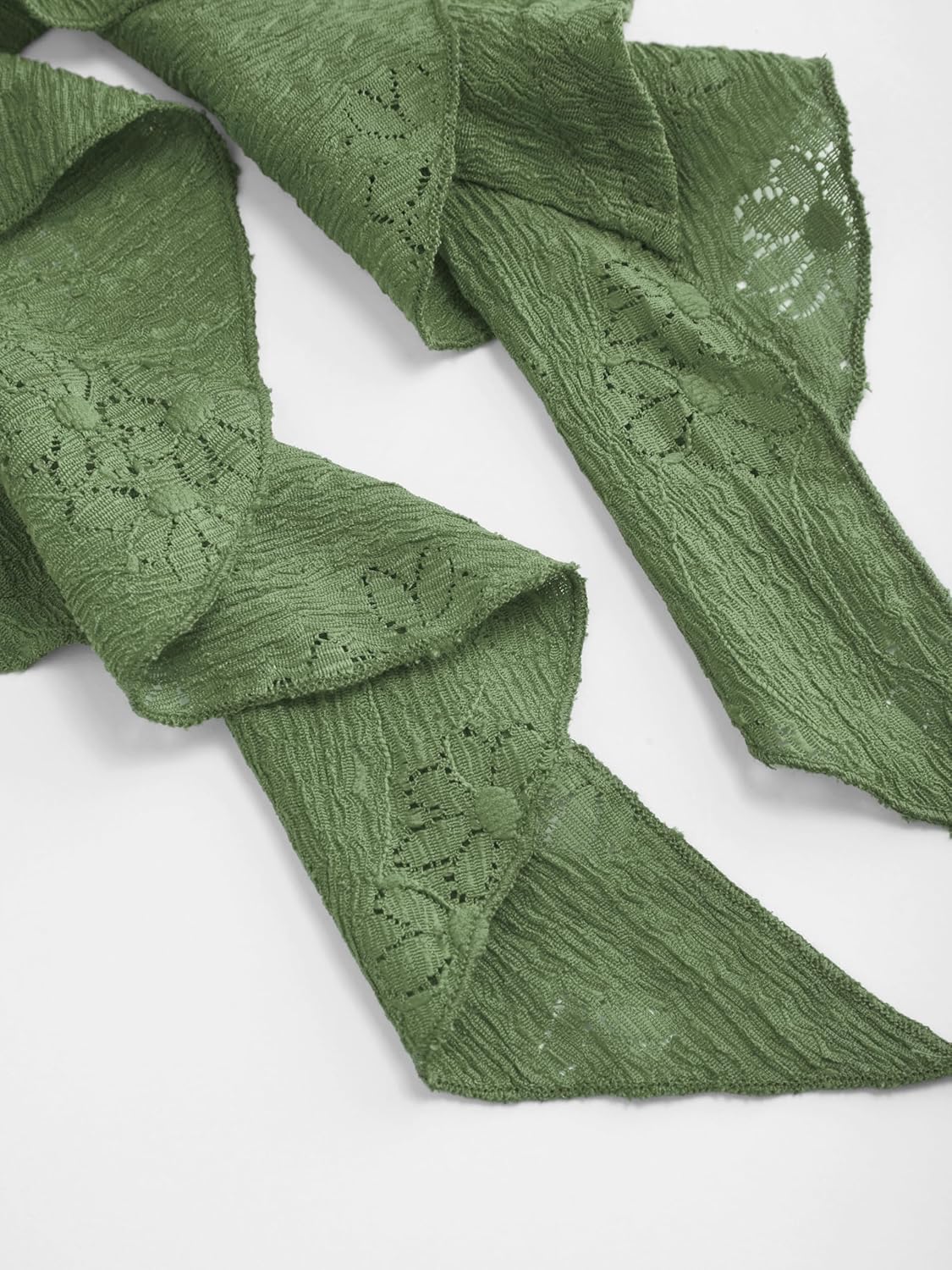 CIDER Womens Going Out Tops Lace Bell Long Sleeve Square Neck Ruffle Tie Front Tops - Image 5