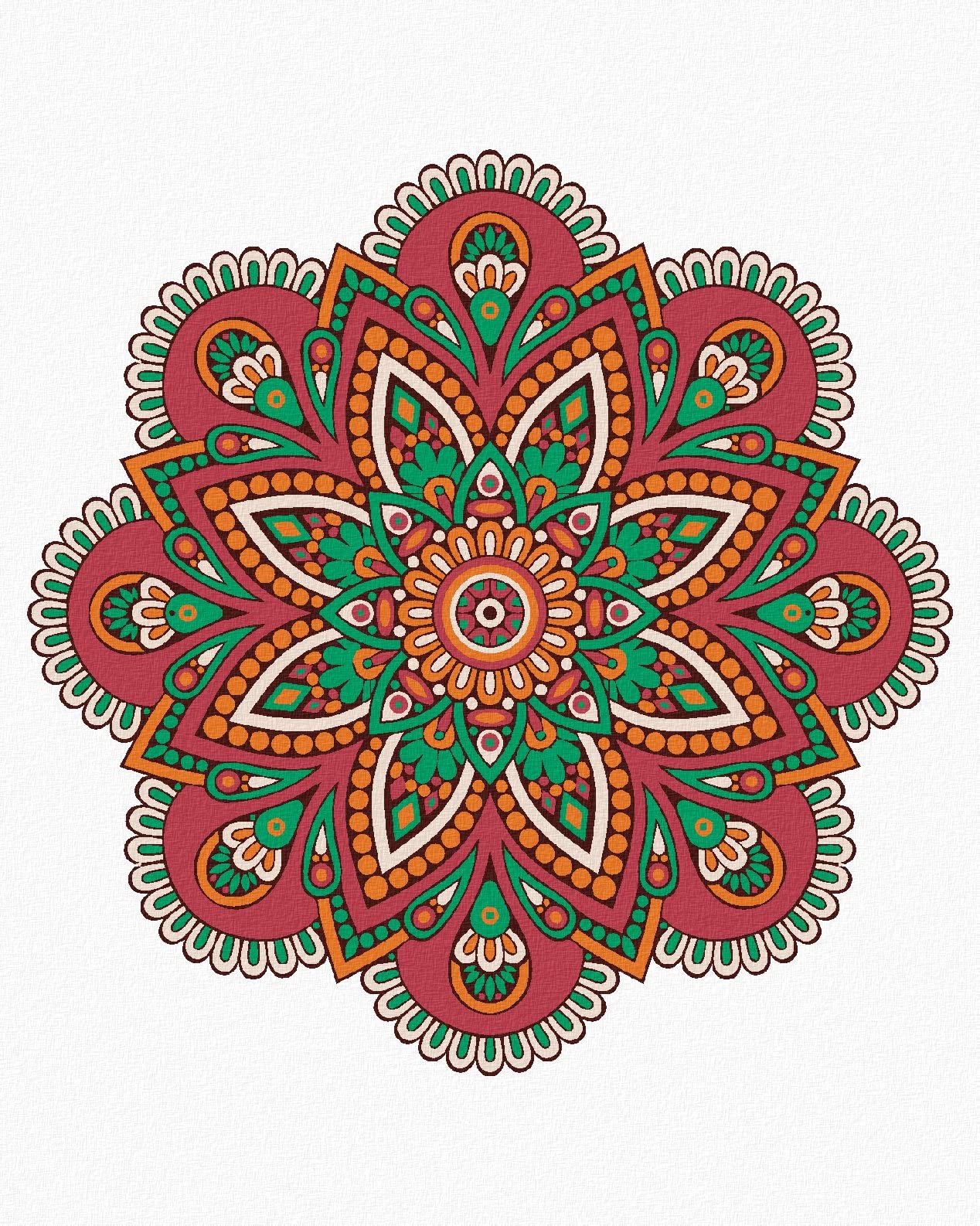 Malowanie według liczb - Mandala VI 80 x 100 cm z blejtramem (już napięty)