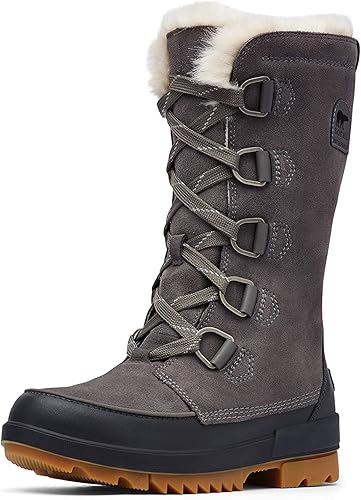 Sorel - Botas invernales, impermeables y altas con aislamiento, cuello de piel sintética y de estilo Tivoli IV para mujer