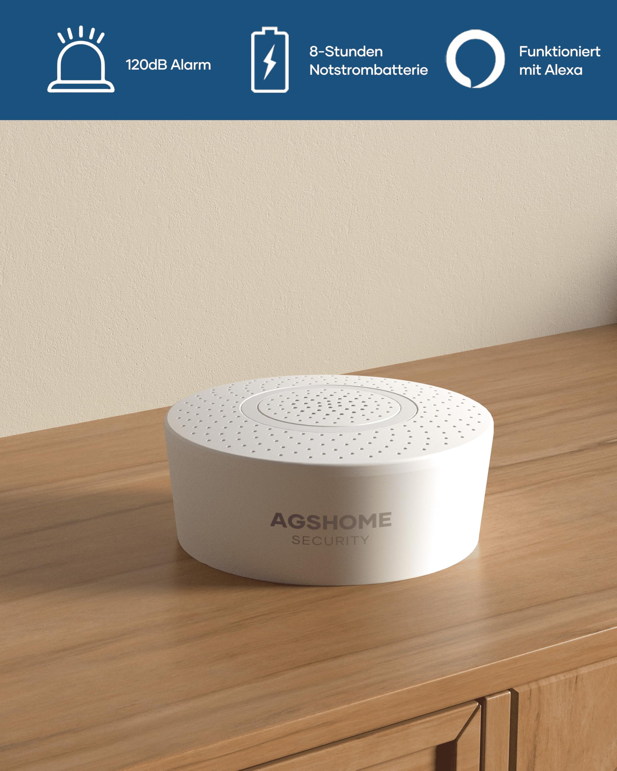 AGSHOME Alarmanlage Haus WLAN 2.4GHz, 15 Teiliges Smart Alarmanlage Set mit Sirene, Tür/Fenster Sensoren & Bewegungsmelder, Home-Sicherheitssystem Kompatibel mit Alexa & Google Assistant