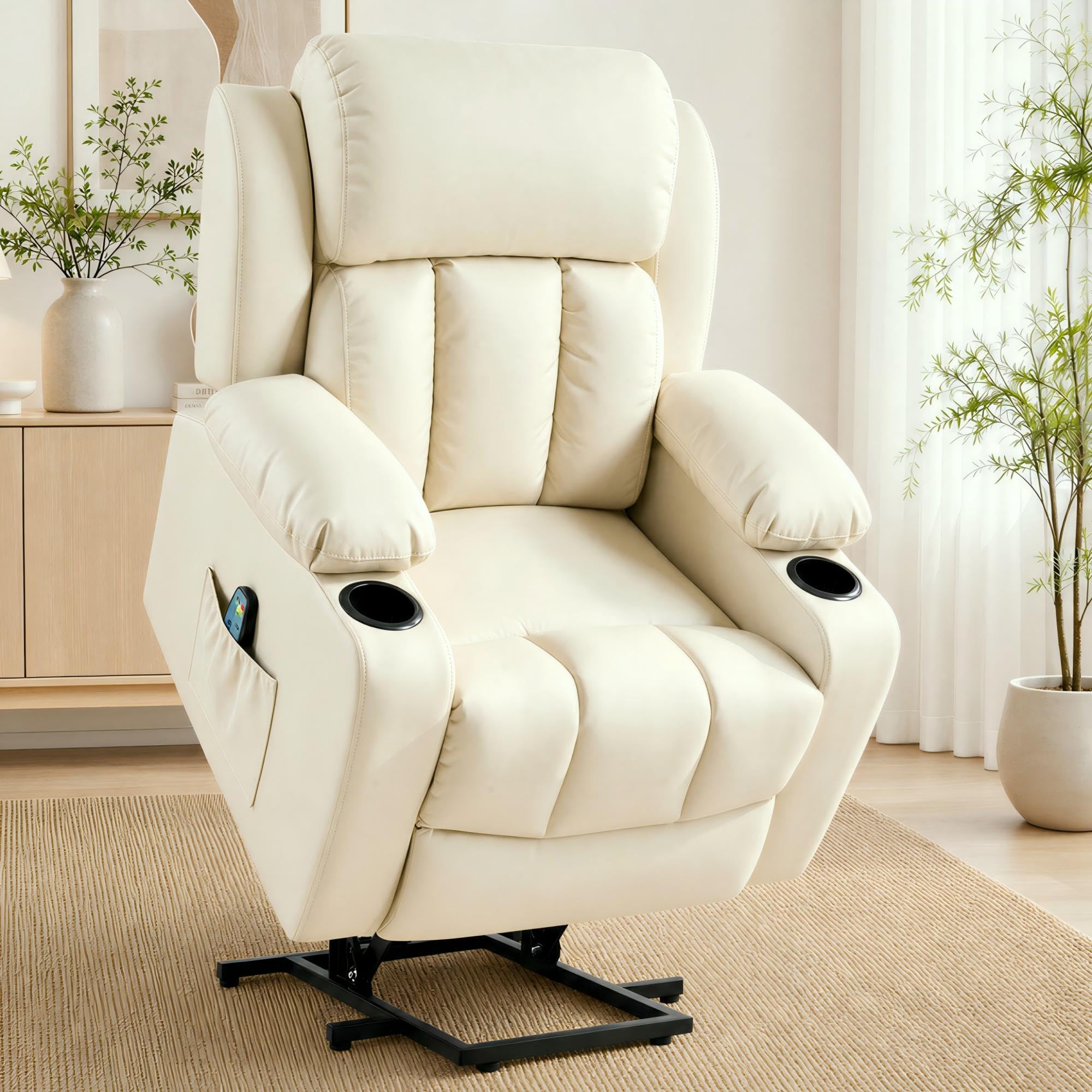 FLEXISPOT XL31 Power Lift Recliner for Elderly, Massage & Heat, Medium