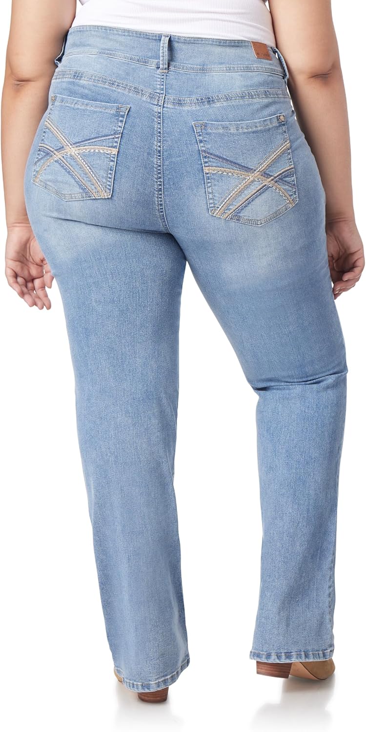 WallFlower Luscious Curvy Bootcut Jeans for Women, Mid-Rise Insta Stretch Denim, Size-Inclusive Juniors Jeans, Sizes 0 to 24