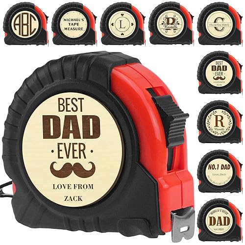 Miniatura 12 de Cinta métrica personalizada grabada para papá, 10 pies, nombre personalizado, foto, regalos para el día del padre, abuelo, hombres, herramienta