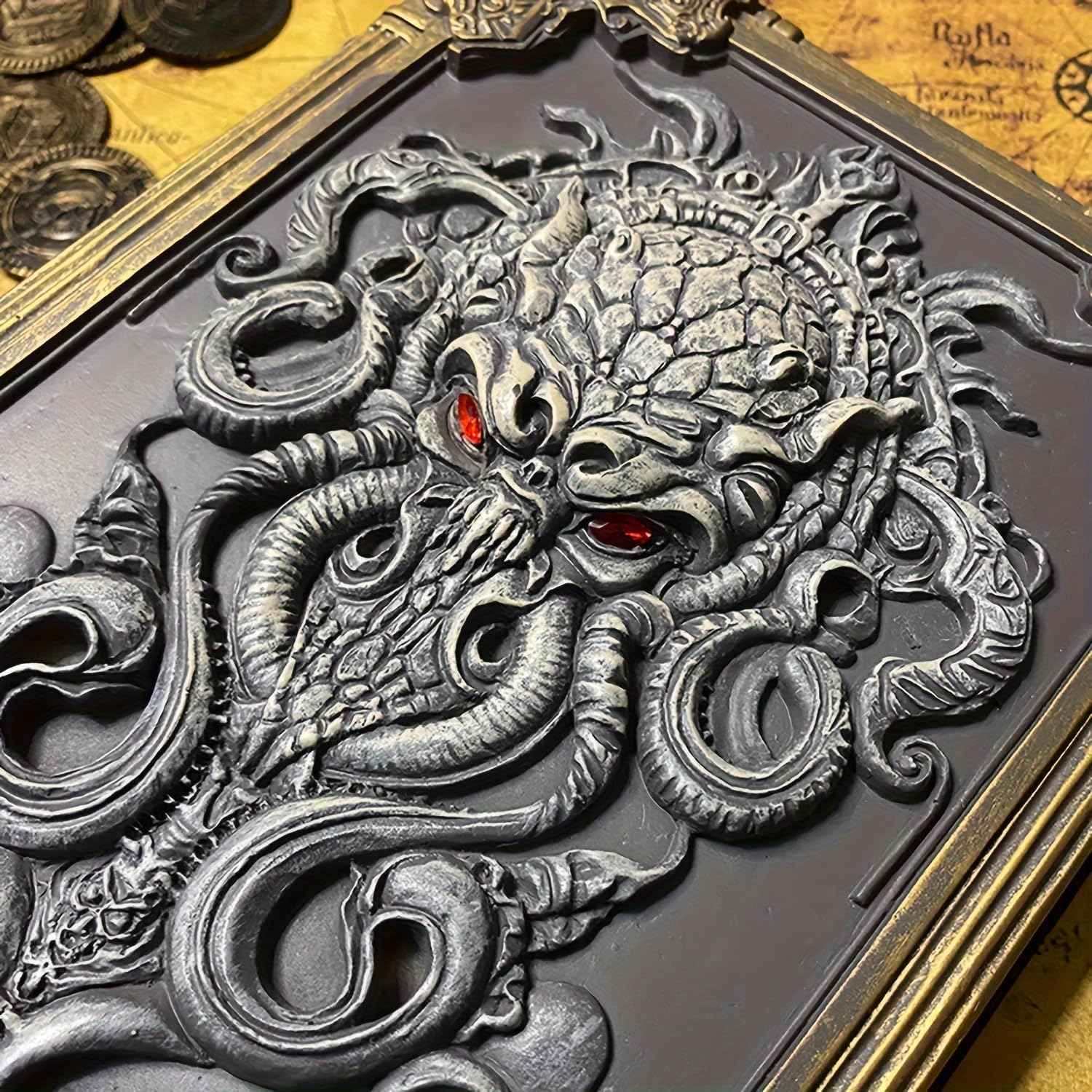 Cthulhu Notebook Premium 3D Solido Rilievo Libro Libero Taccuino Stile Retro Diario Mistico Regalo di Compleanno Copertina rigida Sketchbook Copertina rigida Pittura Scrittura Diario Da Tavolo