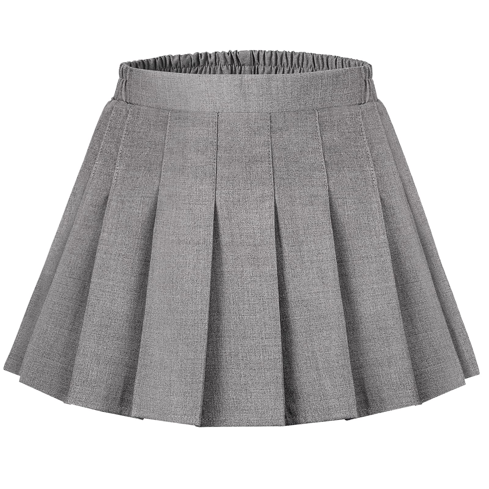 Auranso Falda plisada para niñas, uniforme de tenis con cintura elástica, falda a cuadros, 4-14 años