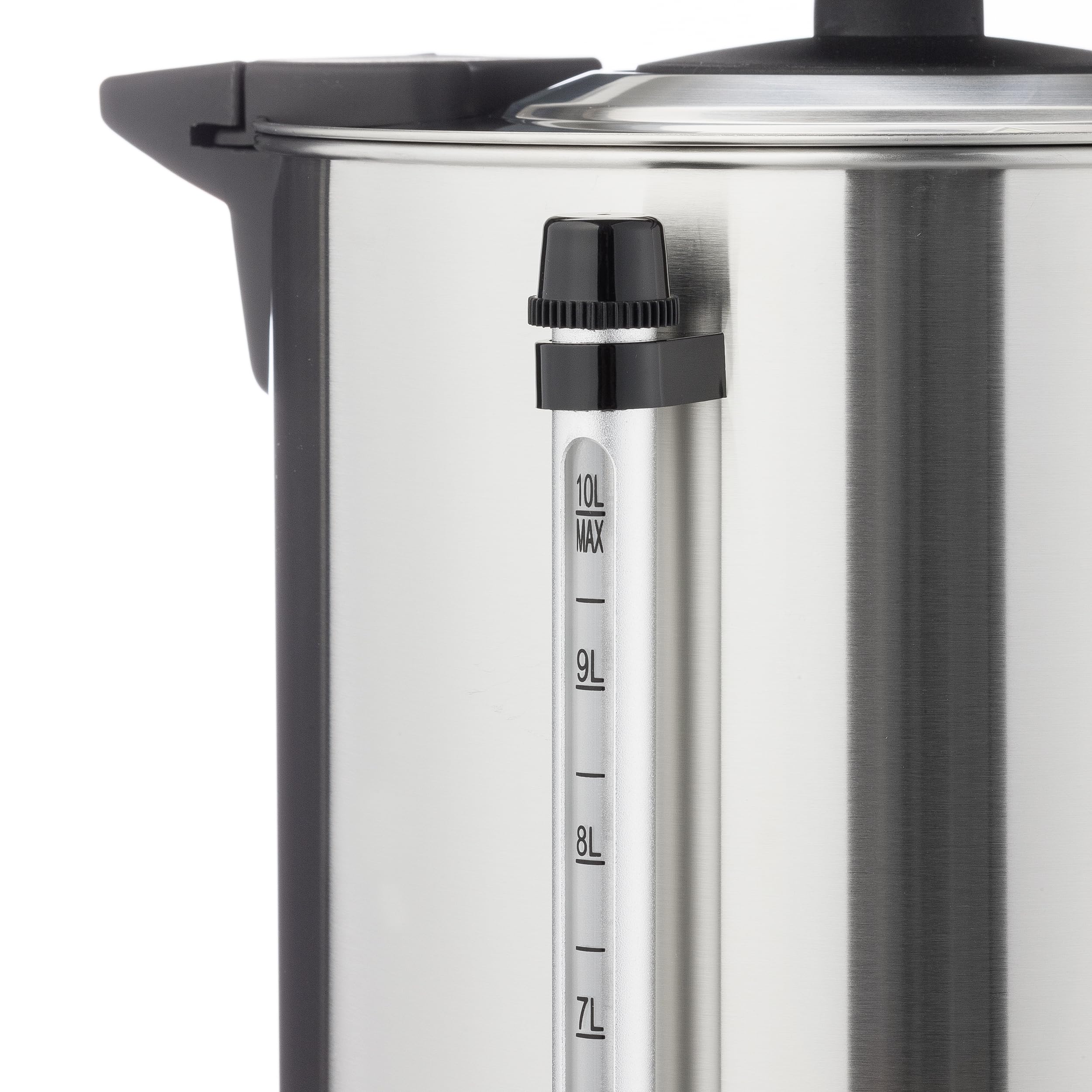 METRO Professional Bollitore GWB1010, acciaio inox/plastica, 10 L, 65 tazze/40min, gamma temperatura: 55-100°C, 1300 W, funzione anti-surriscaldamento, ideale per caffè o tè