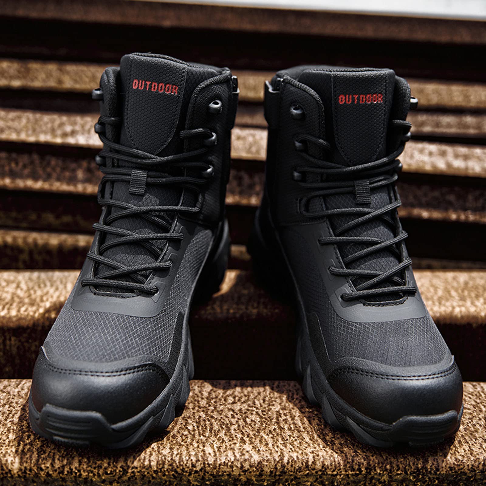 Botas de combate para hombre, de piel, antideslizantes, impermeables, botas