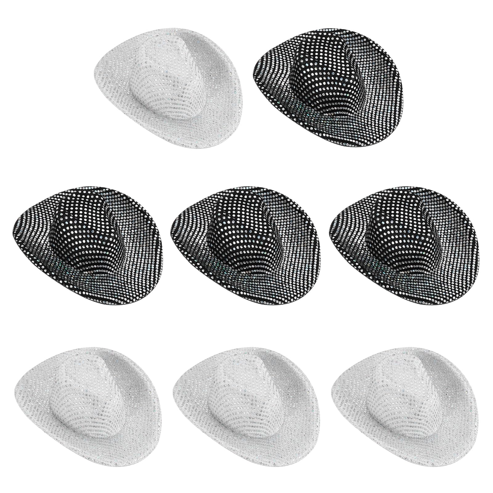 PATIKIL Mini Cowboy Hats, 8 Pcs Miniature Western Cowboy Hat for Crafts Party Decoration, Doll Pet Dress Up