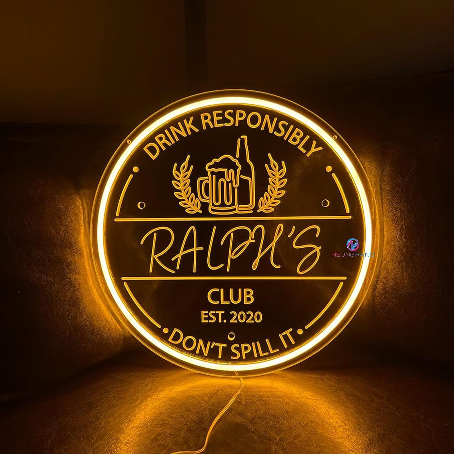 Custom Bar Neon Sign For Home Bar Light Sign Light Up Name Sign For Wall Neon Bar Signs For Wall Decor Personalized Bar Letters With Lights Man Cave Lighting Led Signs For Bar Signs For Home Bar Lights size (From 24 inches)