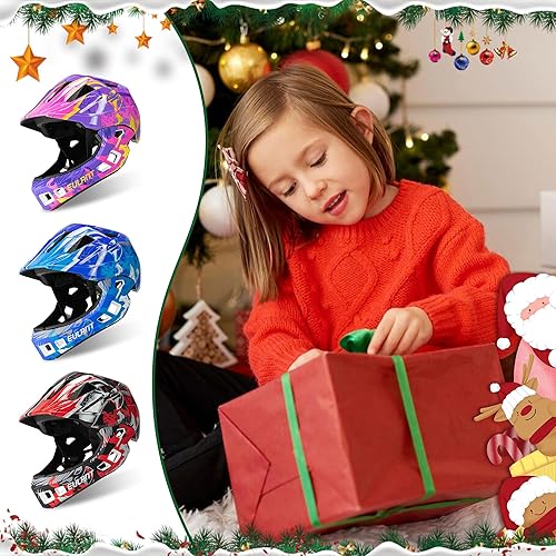 Miniatura 6 de EULANT Casco de cara completa para niños con protector de barbilla, casco ligero de bicicleta para niños, casco de ciclismo para niños pequeños para