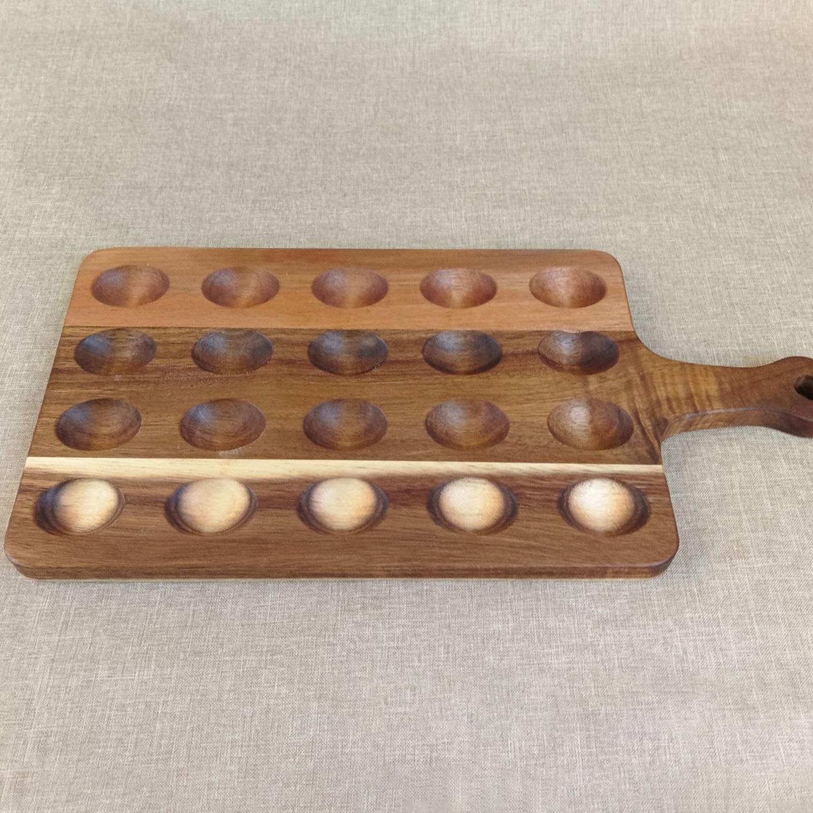 Organizador de bandeja de huevos de madera para encimera de cocina, armario de refrigerador