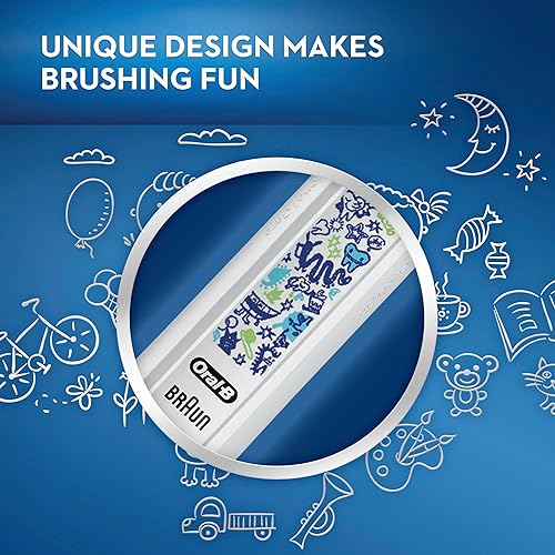 Miniatura 6 de Oral-B Cepillo de dientes eléctrico para niños con sensor de presión de entrenamiento y temporizador cepillo de dientes recargable con 2 cabezales