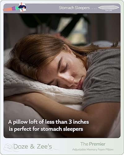 Miniatura 8 de Doze & Zee's Premier - Almohada refrescante ajustable de cama tamaño Queen para dormir, espuma viscoelástica de corte cruzado, altura y densidad,