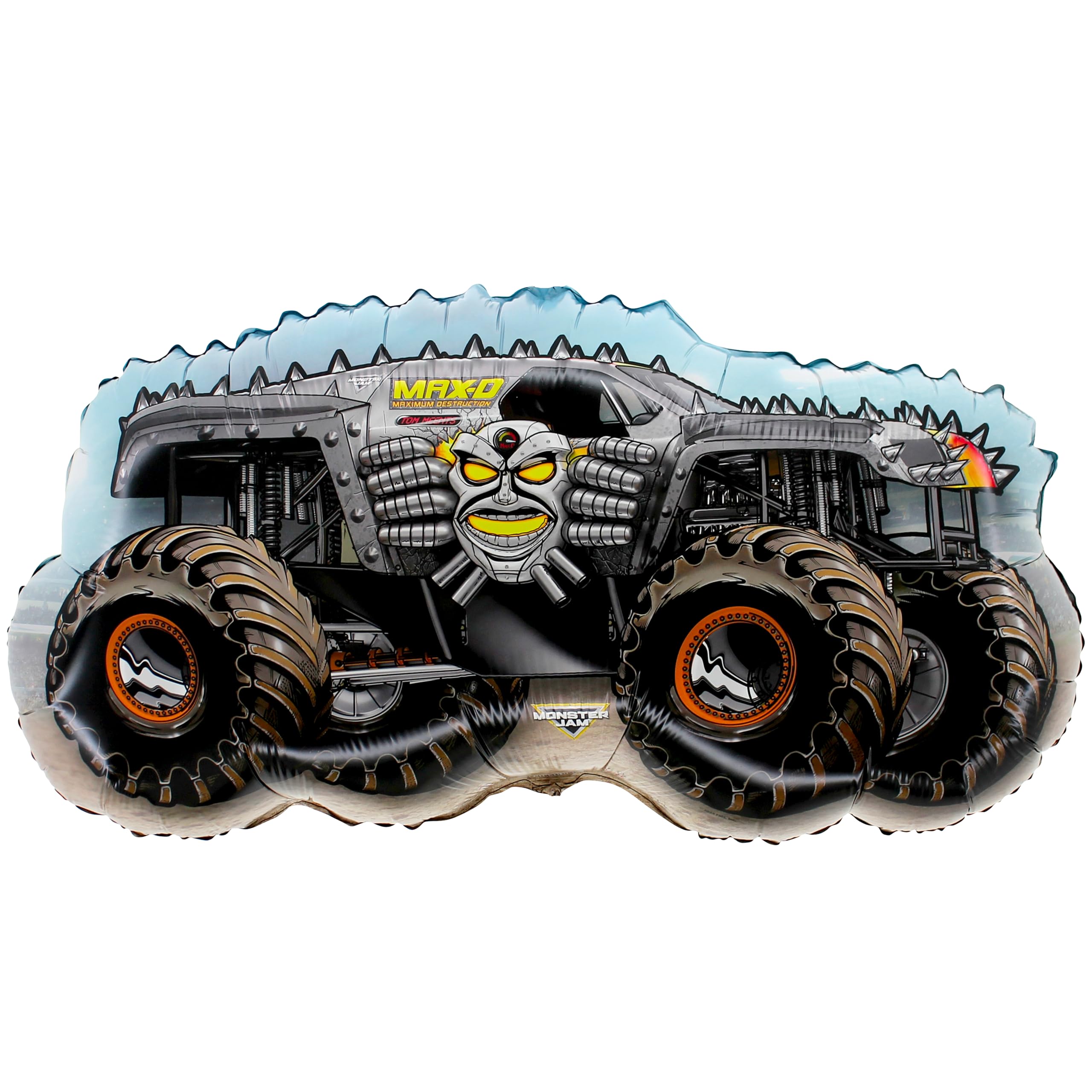 Toyland® Pack Of 4 Monster Jam Truck Foil Balloons - Grave Digger, El Toro Loco, Max D & Megalodon Shaped Character Balloons - Image 2