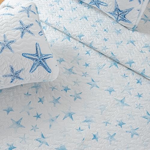 Miniatura 9 de Juego de ropa de cama de edredón costero matrimonialqueen, edredón costero de verano con fundas, juego de edredón reversible de 3 piezas para playa,