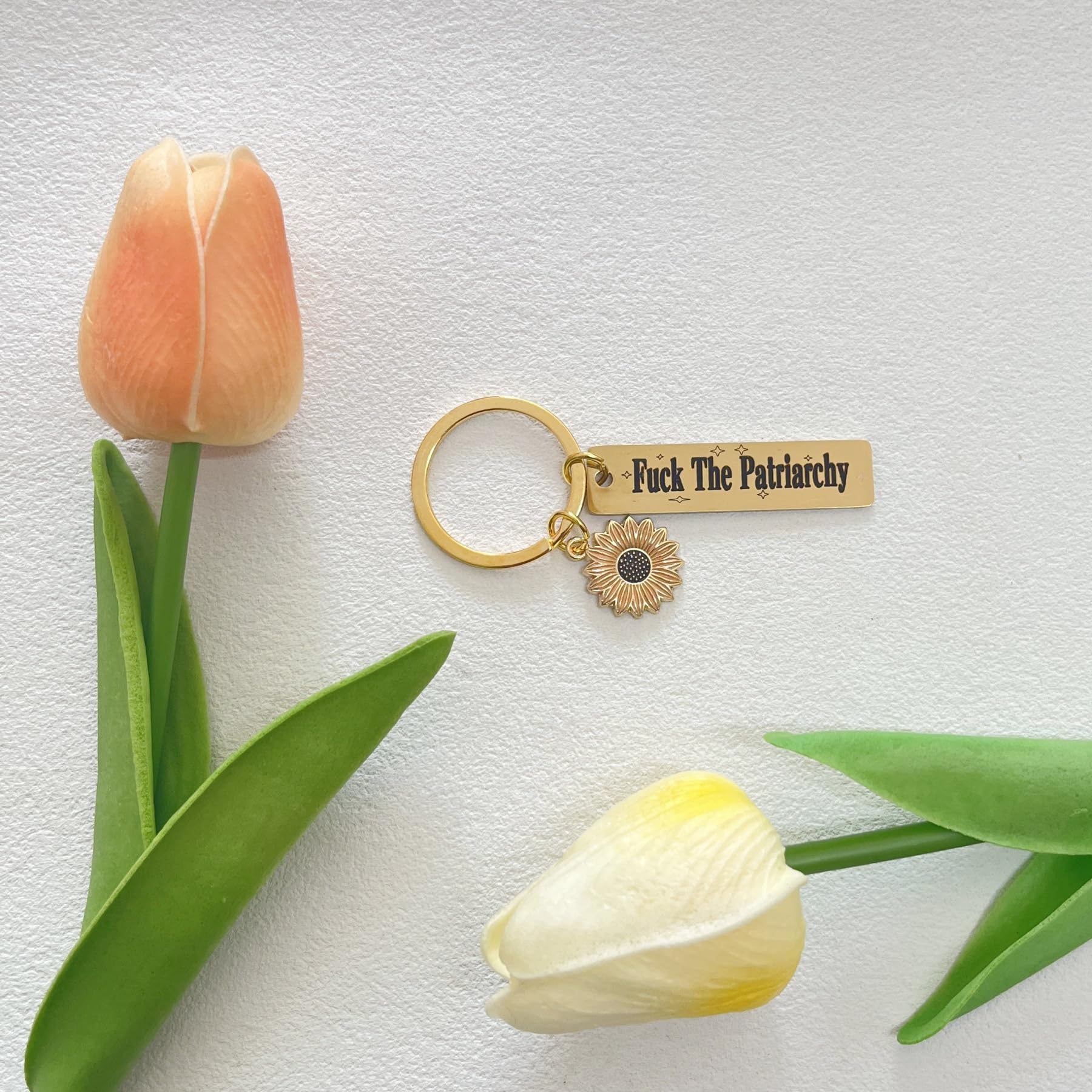 Fuck The Patriarchy Feminist Keychain, Feminist Activist Keyfob, Fans Gift Girl Power Women's Rights Keyring