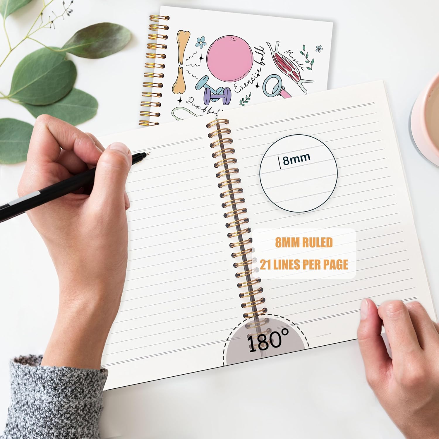 Physical Therapy Spiral Notebook, PT Physiotherapy Gifts Journaling Notebooks, Physical Therapist Gifts for Women Journal, Therapeutic Gifts Notebooks for Note Taking, 5.5x8.3 Inch - Image 5