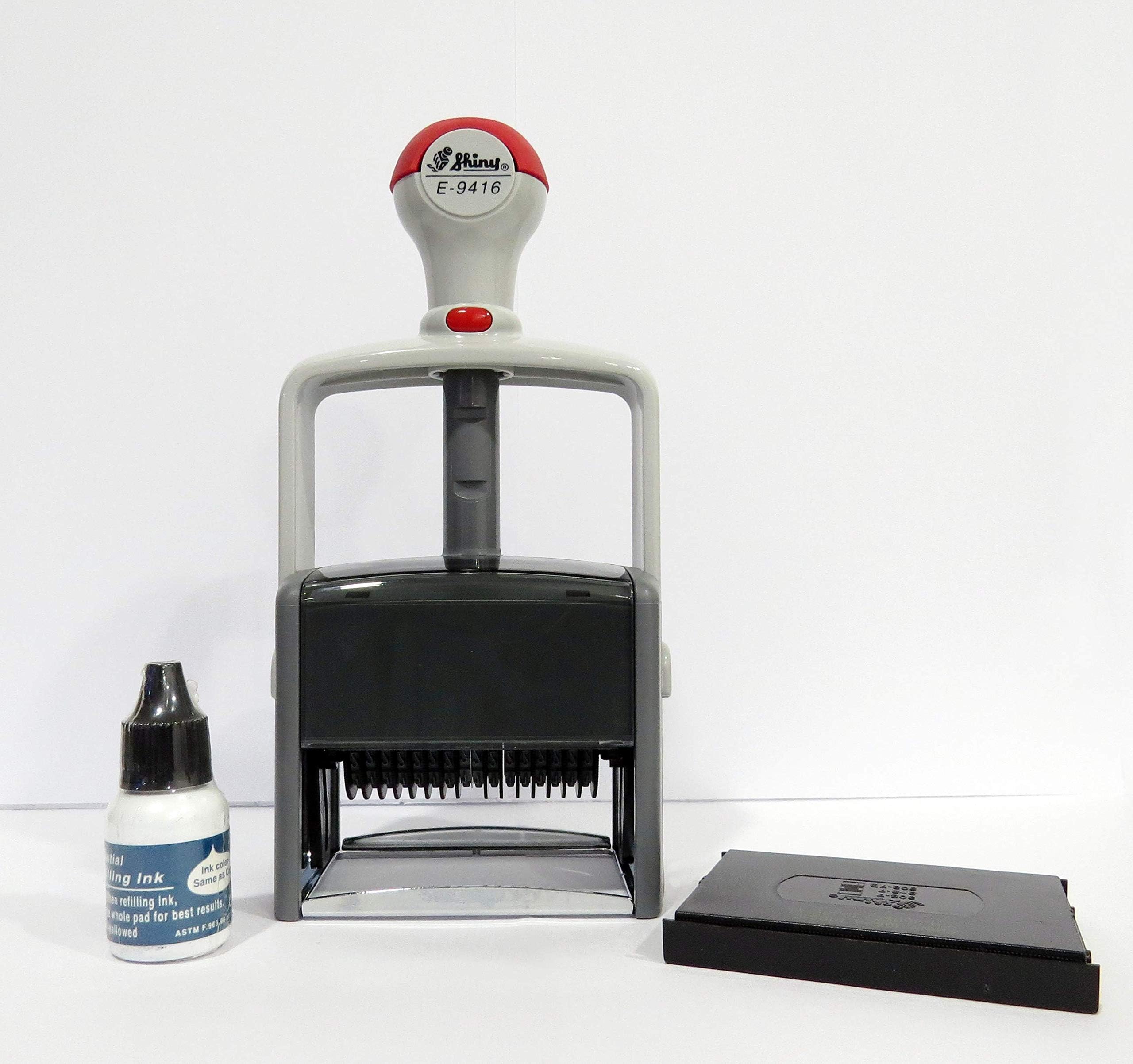 Shiny E-9416 Essential Line Heavy Duty 16 Digit Numbering Self-Ink Stamp