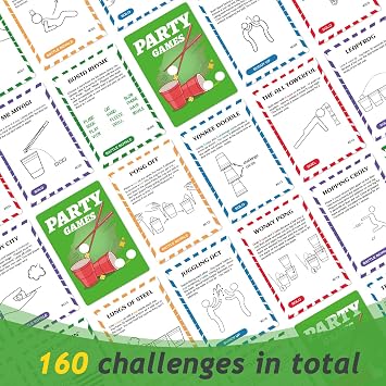 Faburo Party Game Set, Action Game for Adults | Beat Your Friends at 160 Challenges, Card and Board Game for Kids and Adults Perfect for Family Party Night