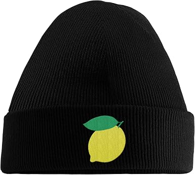 Hippowarehouse Lemon Embroidered Beanie 