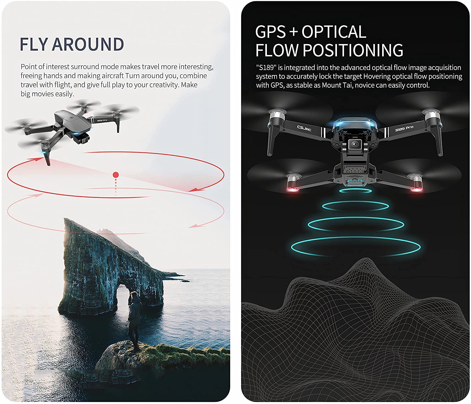 4K ULTRA HD DRONE, podw贸jna kamera z GPS, optyczne pozycjonowanie przep艂ywu, transmisja 5G WiFi FPV - 2000-metrowy lot, niski pob贸r mocy, powr贸t jednym klikni臋ciem, niekontrolowany po