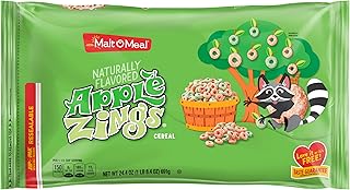 Malt-O-Meal Apple Zings Breakfast Cereal, Apple and Cinnamon Cereal Rings, Large Cereal for Family, 24.4 OZ Bag