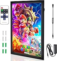 OctoLights NexaFrame 16x24 LED Backlit Movie Poster Frame - Black Cinema Light Box for Posters, Wall Art & Theater Signs